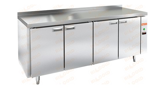 Холодильный стол HICOLD SN 1111/BT W P, пластификат, без агрегата, 4 двери (-18...-10°)